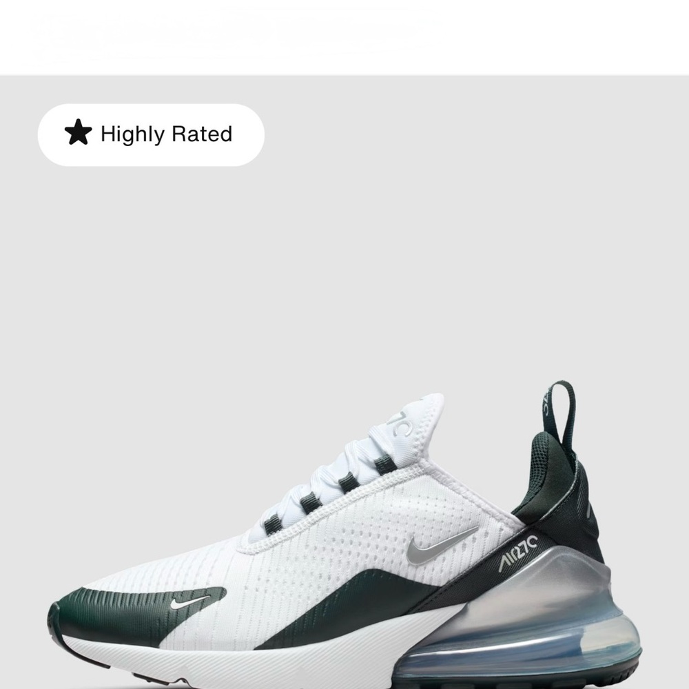 Nike Air Max 270 White and Dark Green Shoes